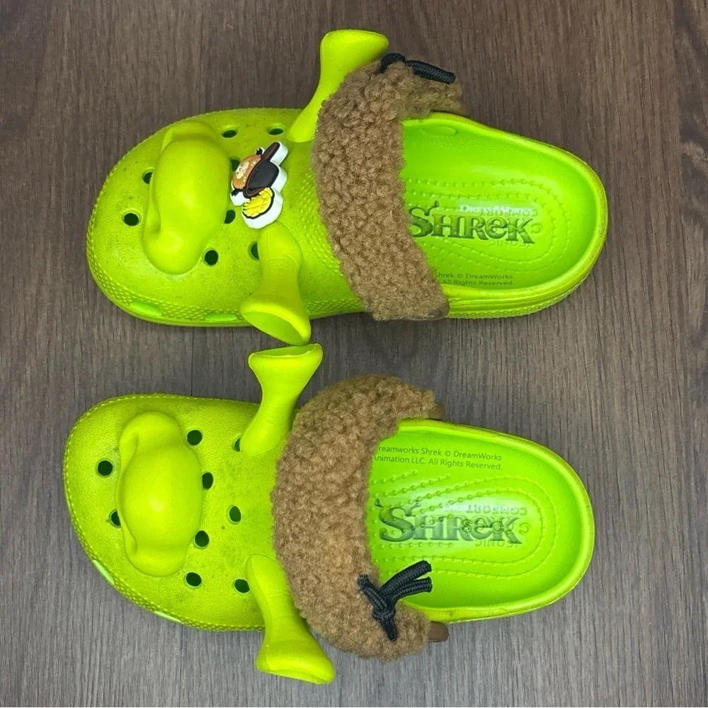 Crocs Shrek Classic Clogs Kids Size 12C Green Ogre Slippers Rare